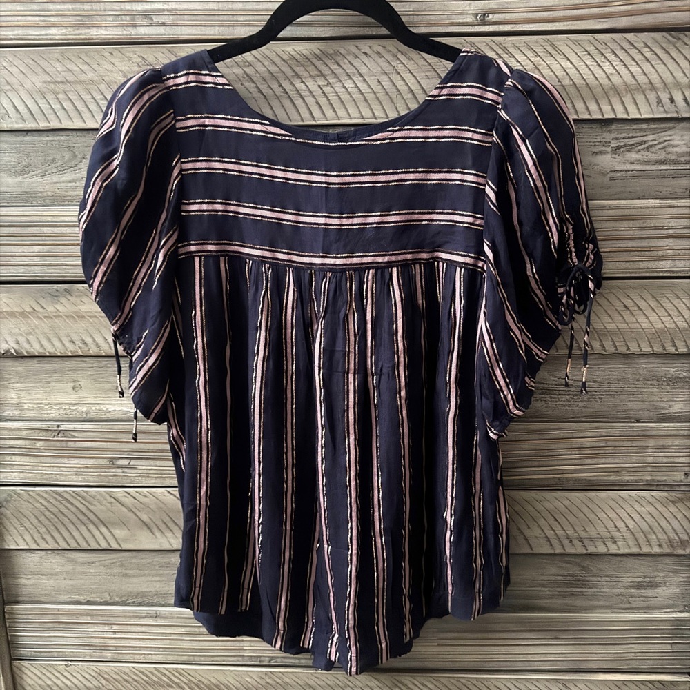 Anthropologie Cameron Tie-Sleeve Top